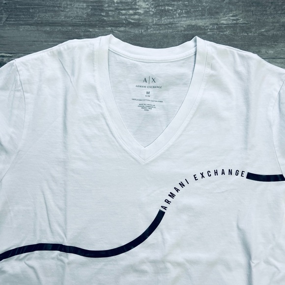 Armani Exchange White Slim Fit T-Shirt M - Picture 2 of 3